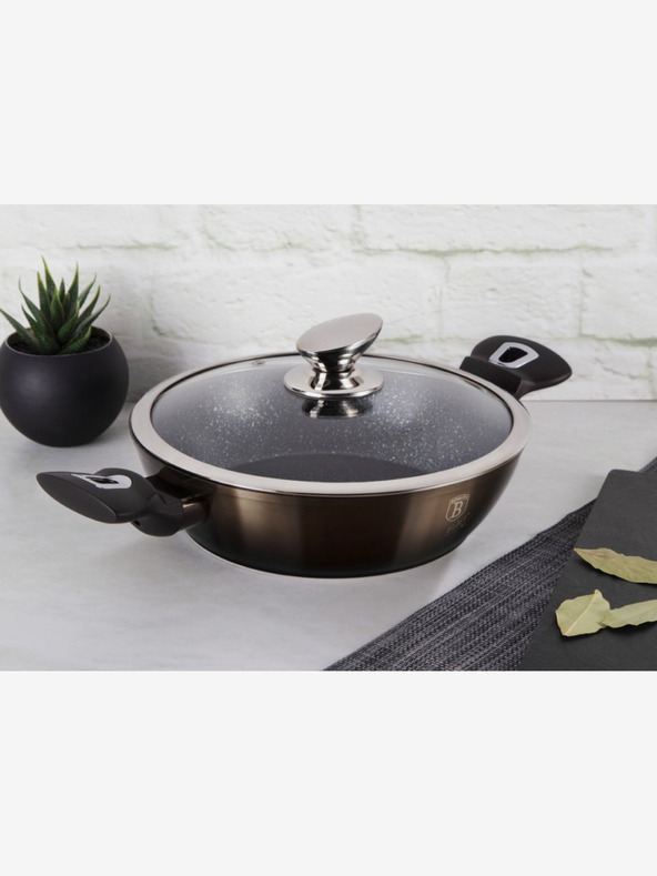 Berlingerhaus Дълбок тиган с капак 28 см Shiny Black Collection BERLINGERHAUS