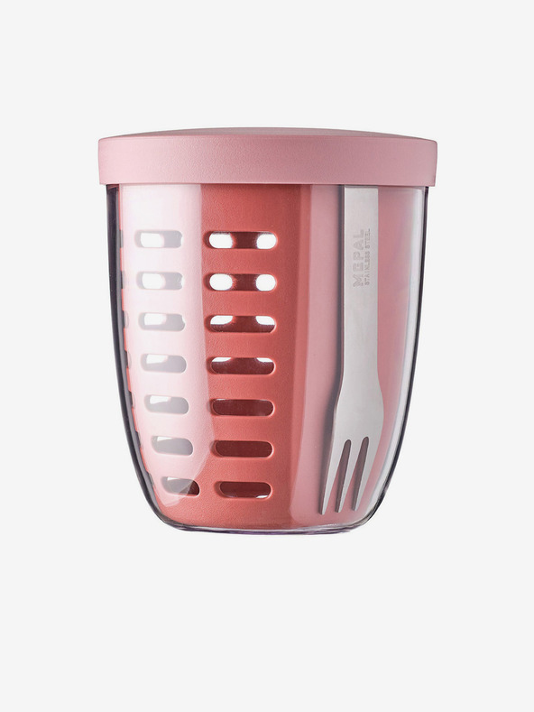 Mepal Розова кутия за закуски с цедка Mepal Ellipse 600 ml