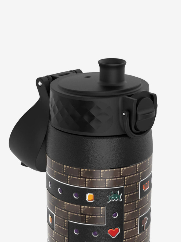 ION8 Черна щампована неръждаема бутилка Ion8 Leak Proof Gamer (600 мл)