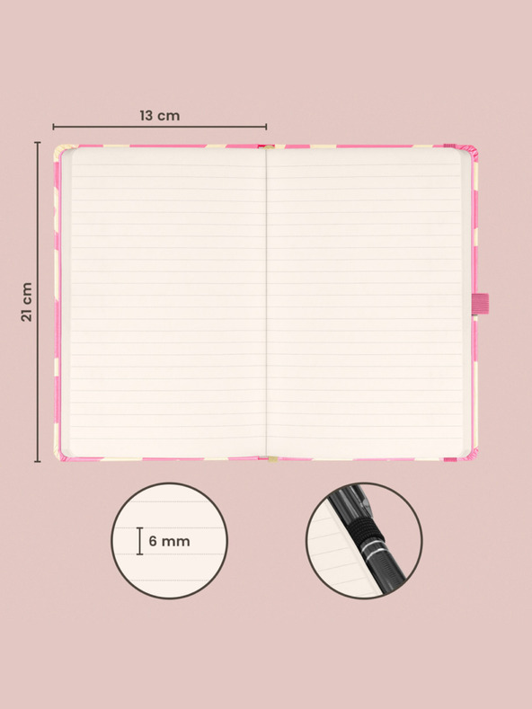 NOTIQUE NOTIQUE Бележки в розово, с подплата, 13 x 21 см