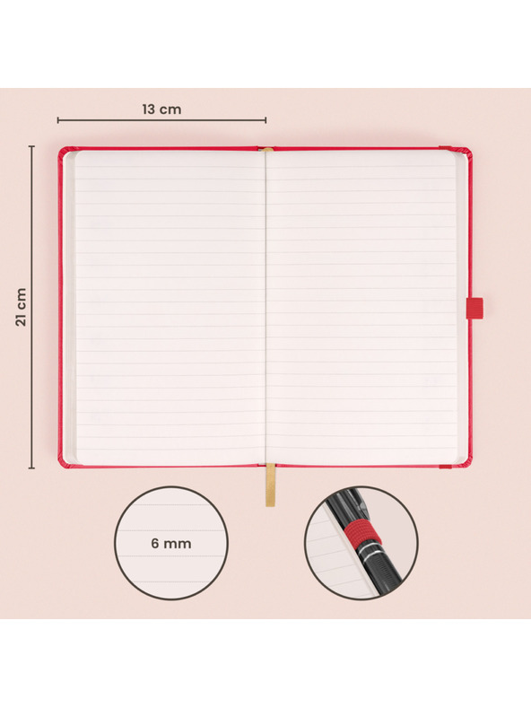 NOTIQUE NOTIQUE Бележки Червено, подшити, 13 x 21 cm