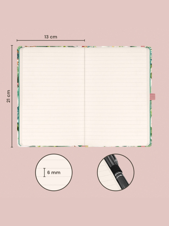 NOTIQUE NOTIQUE Бележки за лилия, подплатени, 13 x 21 cm