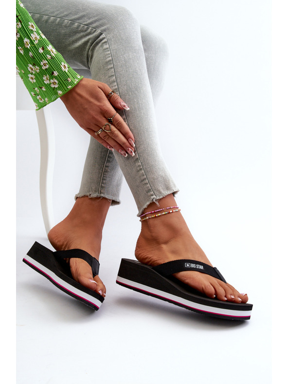 BIG STAR SHOES Дамски чехли с платформа Big Star Black Размер: