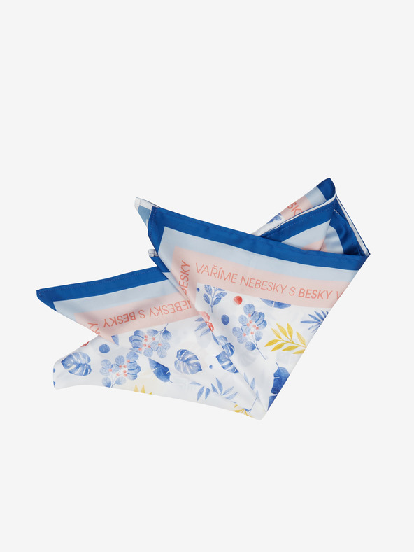 ZOOT.collab Син и розов дамски шал на цветя от колекцията BESKY by ZOOT