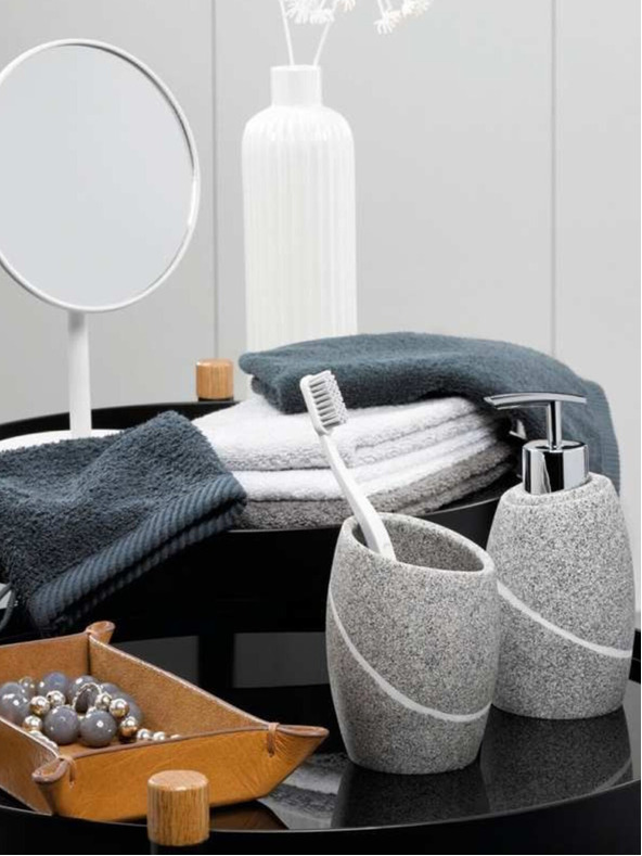 Kela Диспенсер за сапун TALUS поли, декор камък сив KELA