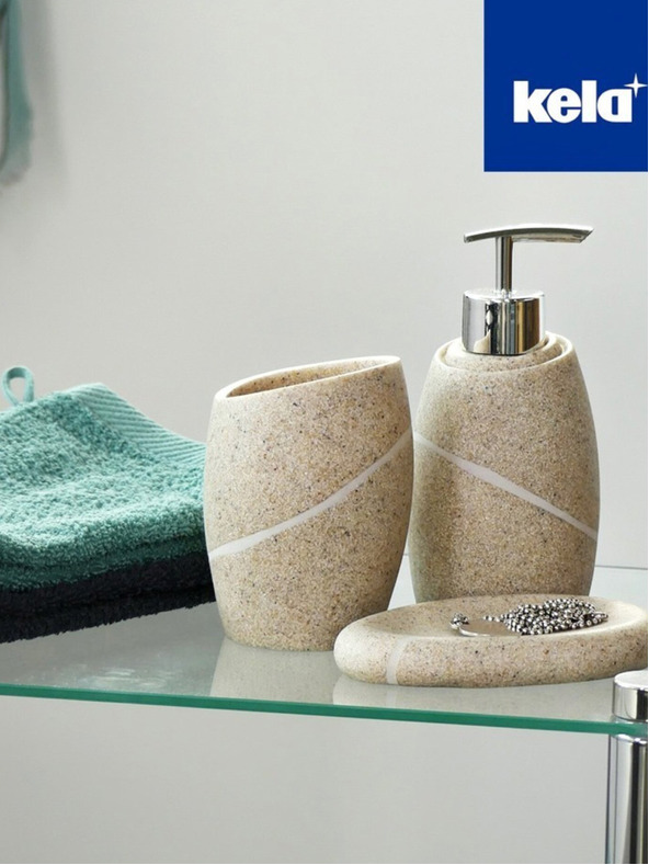 Kela Диспенсер за сапун TALUS поли, декор камък бежов KELA