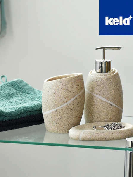 Kela Диспенсер за сапун TALUS поли, декор камък бежов KELA
