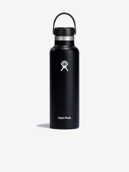 Hydro Flask Черна бутилка от неръждаема стомана Hydro Flask Standard Mouth Flex Cap (621 ml)