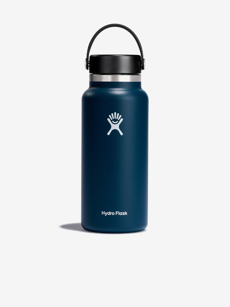 Hydro Flask Тъмносиня неръждаема термо бутилка Hydro Flask Wide Mouth Flex Cap (946 мл)
