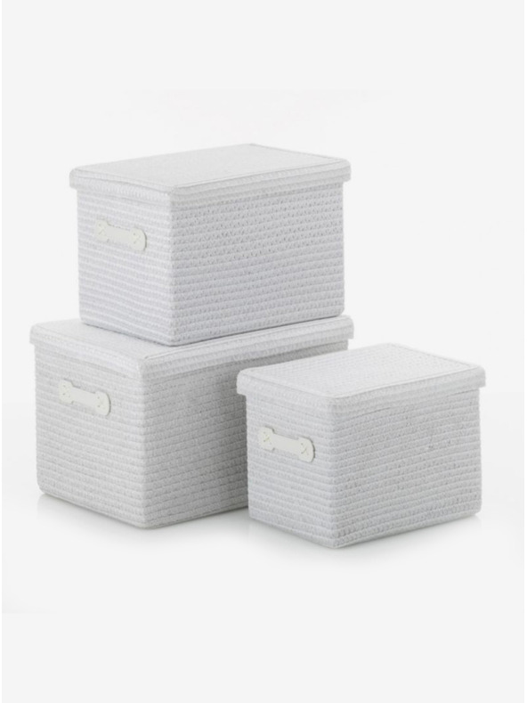 Kela Комплект кошове RIMOSSA 3 броя бял KELA