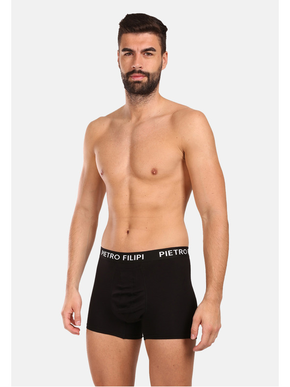 Pietro Filipi Комплект от две - мъжки боксерки Pietro Filipi с държач за топки в черно