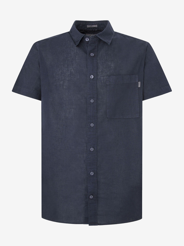 Pepe Jeans Тъмно синя мъжка риза с къс ръкав Pepe Jeans
