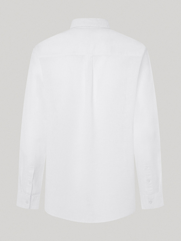 Pepe Jeans Бяла мъжка ленена риза Pepe Jeans