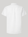 Pepe Jeans Бяла мъжка ленена риза с къс ръкав Pepe Jeans