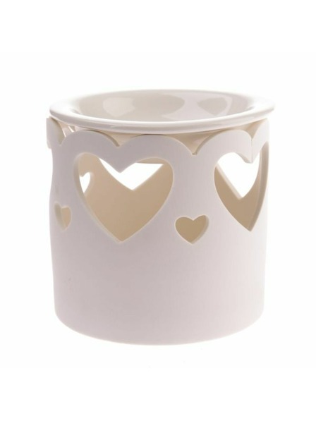 Casa de Engel Порцеланова арома лампа със сърчица, бяла, 1/36