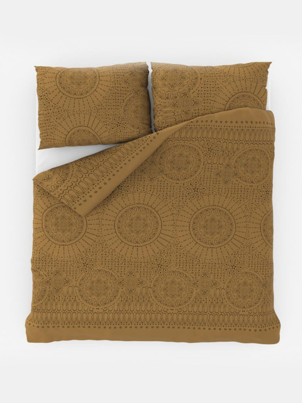 Kvalitex Френско памучно спално бельо DELUX 200x200, 70x90cm MERIT златисто