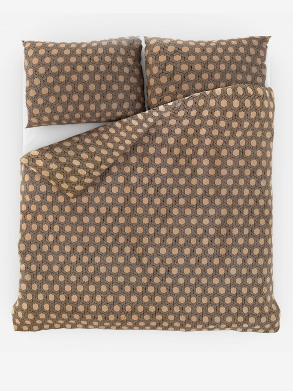 Kvalitex Сатенено френско спално бельо Luxury Collection 1+2, 240x200, 70x90cm Carero бежово Kvalitex