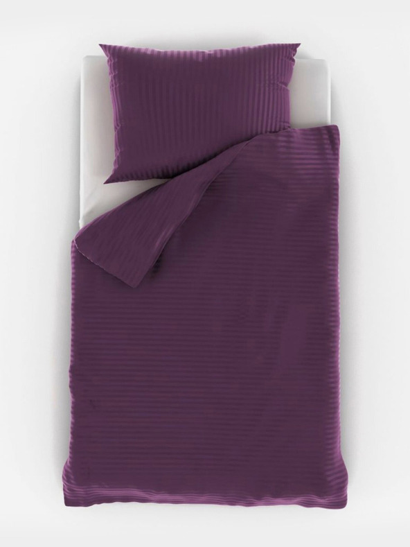 Kvalitex Сатенено спално бельо с райе 140x200, 70x90cm PURPLE