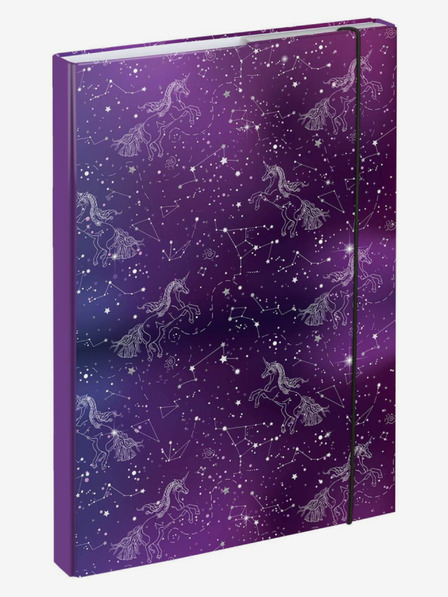 BAAGL  Лилави корици за училищни тетрадки А4 Еднорог Вселена Baagl