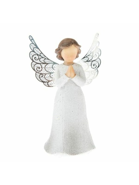 Casa de Engel Полирезинов ангел с метални крила, молещ се, 9/108