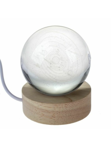 Casa de Engel Светеща стъклена топка върху дървена стойка, USB, 0/60