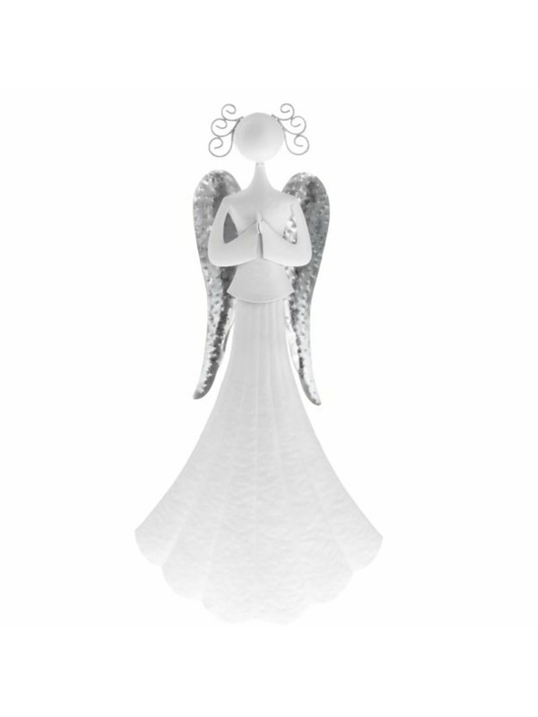 Casa de Engel Метален ангел, който се моли - бял, 6/18