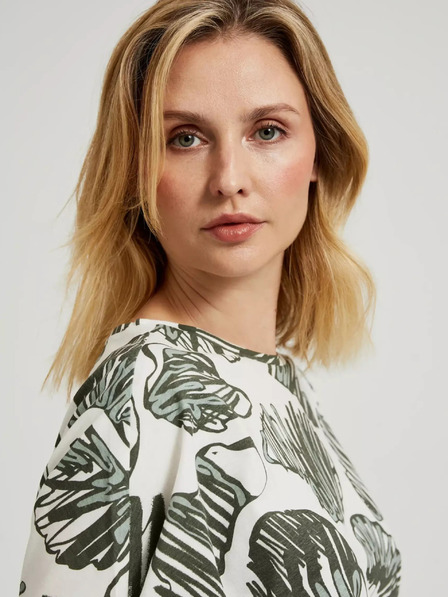 Moodo Зелена блуза с тропически принт Moodo