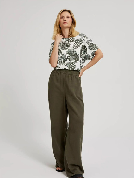 Moodo Зелена блуза с тропически принт Moodo