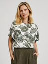 Moodo Зелена блуза с тропически принт Moodo