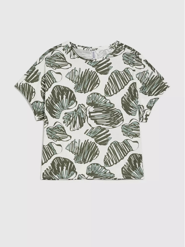 Moodo Зелена блуза с тропически принт Moodo