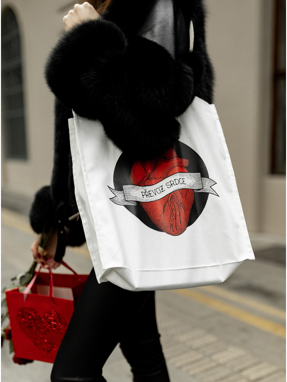 ZOOT.Original Бяла платнена чанта ZOOT Original Carrying Heart