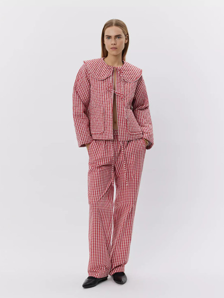 Sofie Schnoor Бели и червени карирани дамски панталони Sofie Schnoor