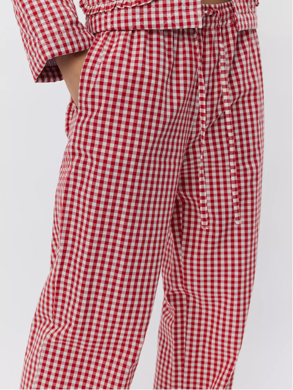 Sofie Schnoor Бели и червени карирани дамски панталони Sofie Schnoor