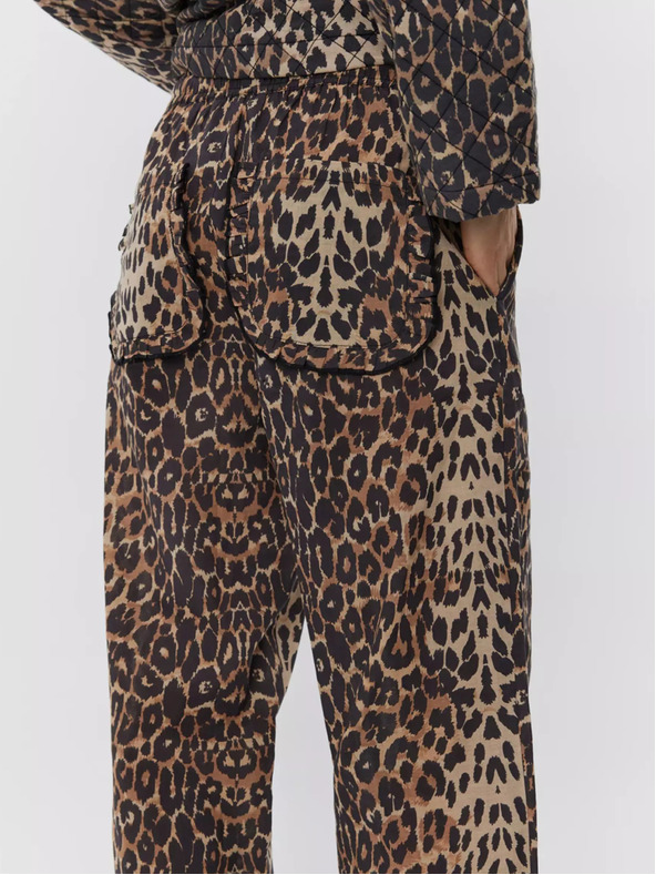 Sofie Schnoor Бежово-кафяви дамски панталони с леопардов принт Sofie Schnoor