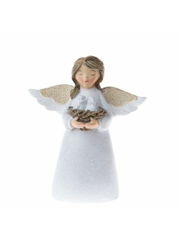 Casa de Engel Полирезинов ангел с птиченца, 4/96