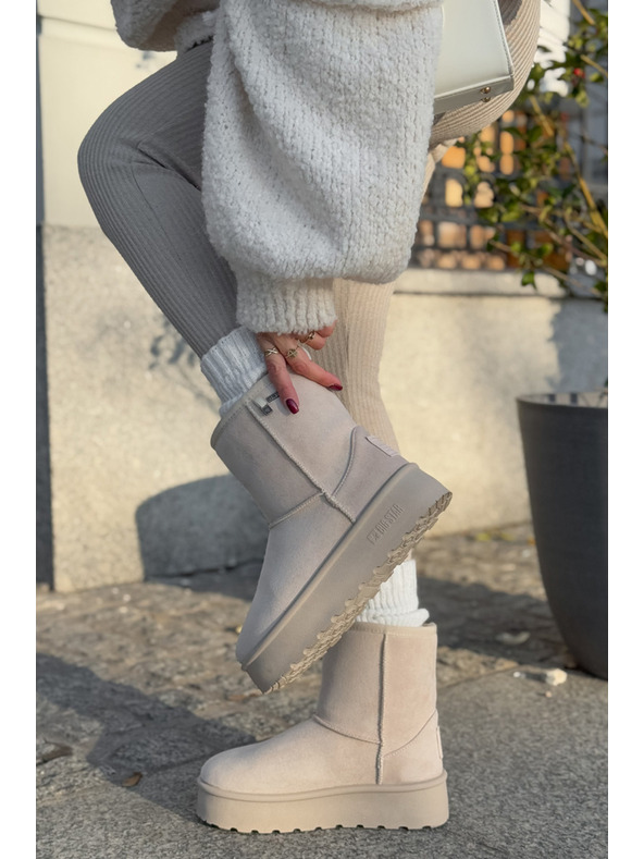 BIG STAR SHOES Дамски обувки с висока платформа Snows Big Star Light Beige