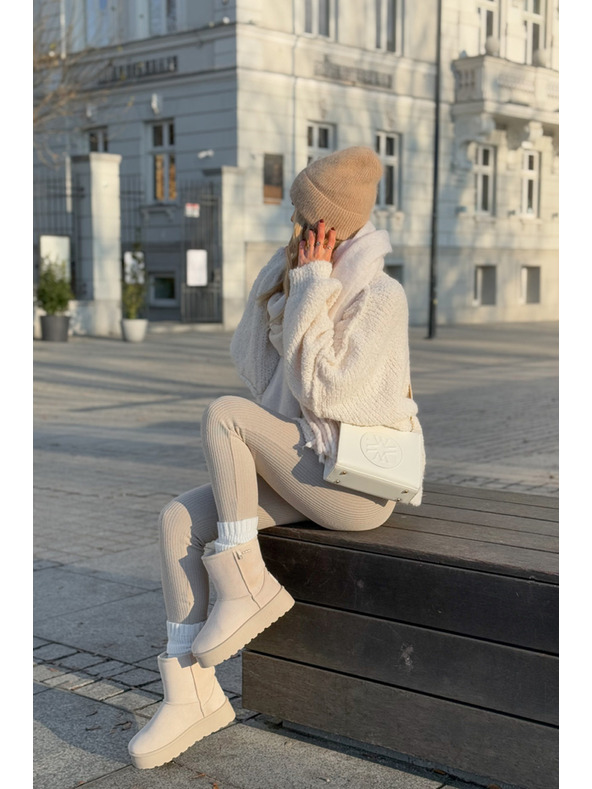 BIG STAR SHOES Дамски обувки с висока платформа Snows Big Star Light Beige