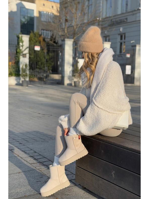 BIG STAR SHOES Дамски обувки с висока платформа Snows Big Star Light Beige