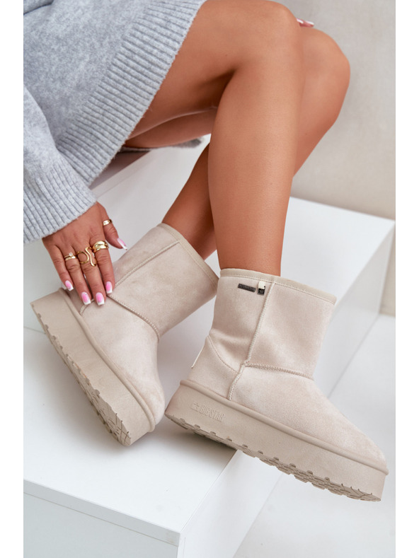 BIG STAR SHOES Дамски обувки с висока платформа Snows Big Star Light Beige