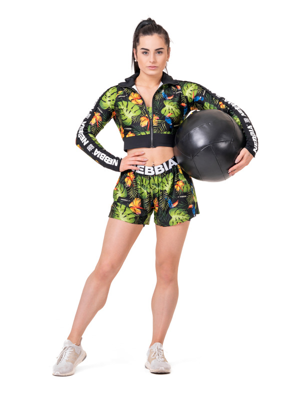 Nebbia Високоенергийни дамски двупластови къси панталони Nebbia 563 Jungle green