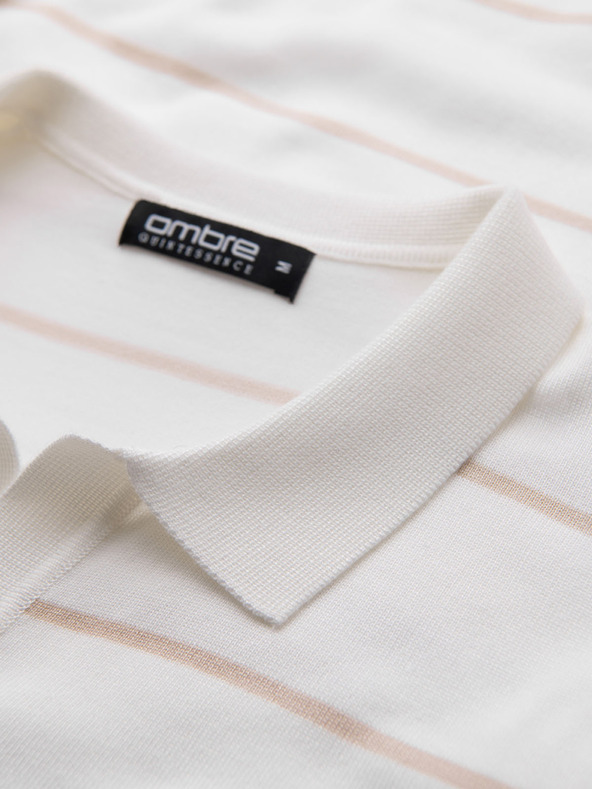 Ombre Clothing Мъжка поло риза от вискоза с хоризонтални ивици Ombre Clothing