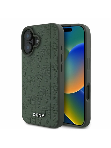 DKNY DKNY кожен (PU) заден калъф за iPhone 16 Green