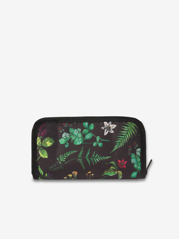 Dakine Зелено-черно дамско цветно портмоне Dakine Luna Wallet Woodland Floral