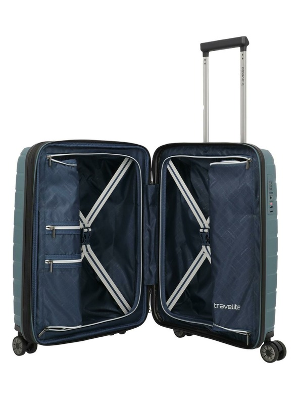 Travelite Пътнически куфар Travelite Air Base S разширяем Ice blue