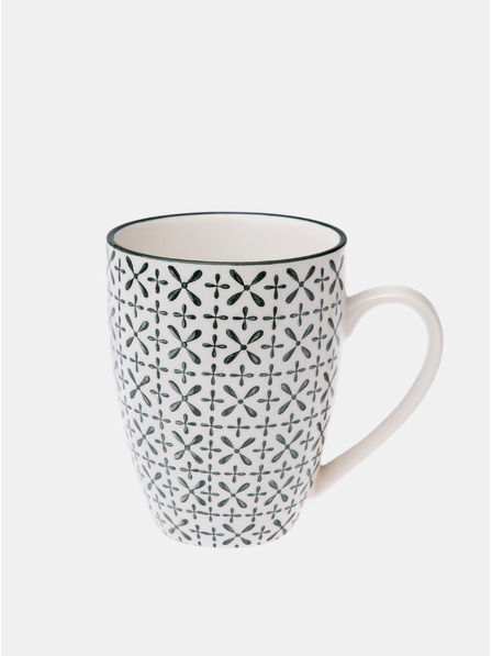 Dakls Бяла керамична чаша с десен Dakls 350 мл