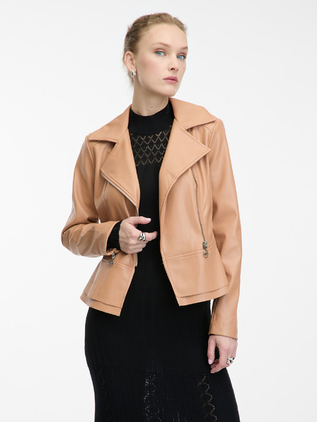 Orsay Светлокафяво дамско кожено яке ORSAY