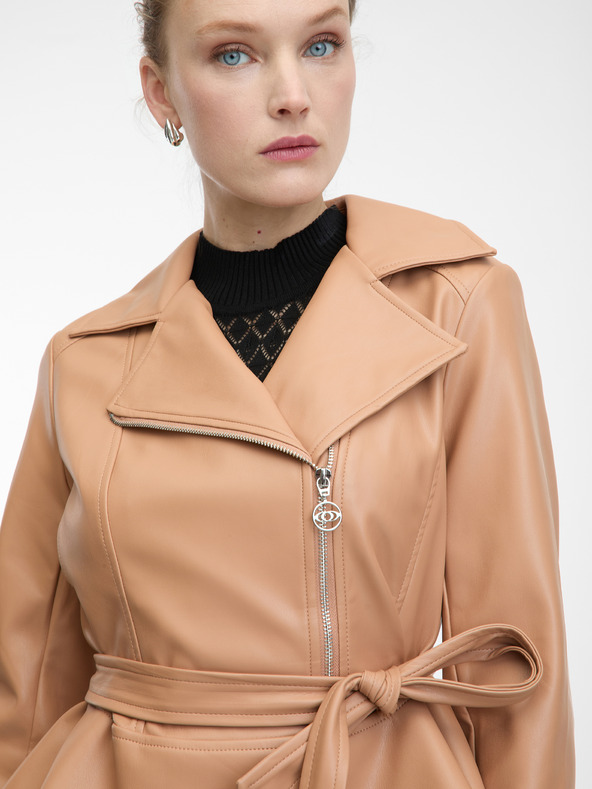 Orsay Светлокафяво дамско кожено яке ORSAY