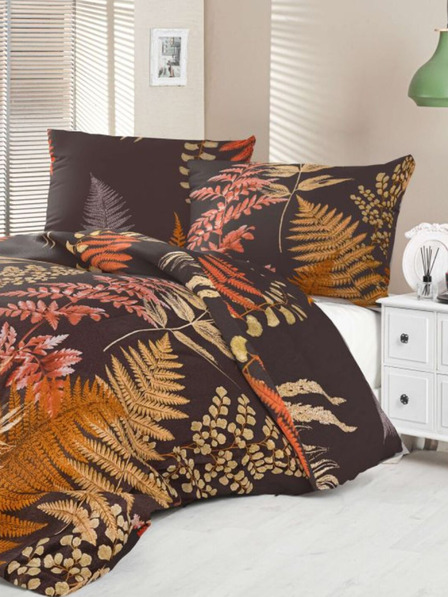 Kvalitex Сатенено френско спално бельо Luxury Collection 1+2, 240x200, 70x90cm Папрат кафяво Kvalitex
