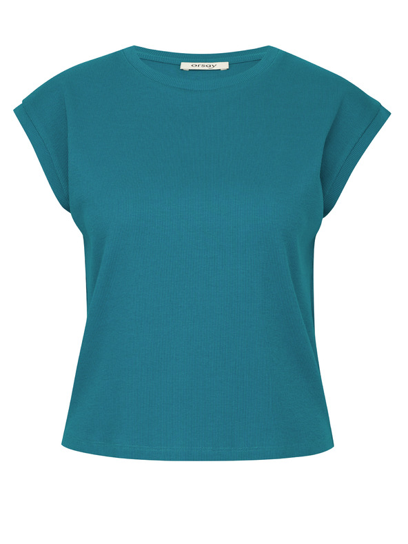 Orsay Тюркоазена дамска тениска с къс ръкав ORSAY