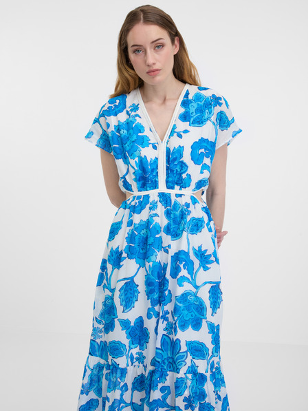 Orsay Синя дамска рокля с десен ORSAY